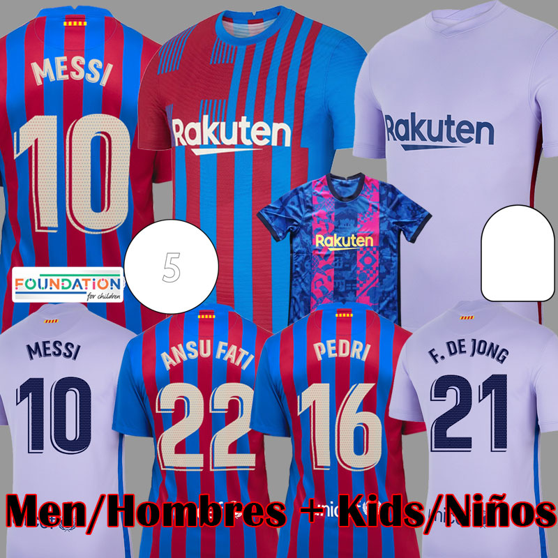 

21 22 Barcelona soccer jersey BARCA FC MEMPHIS camiseta de futbol MESSI KUN AGUERO 2021 2022 ANSU FATI GRIEZMANN F.DE JONG DEST football shirt kit men kids sets, Kids home