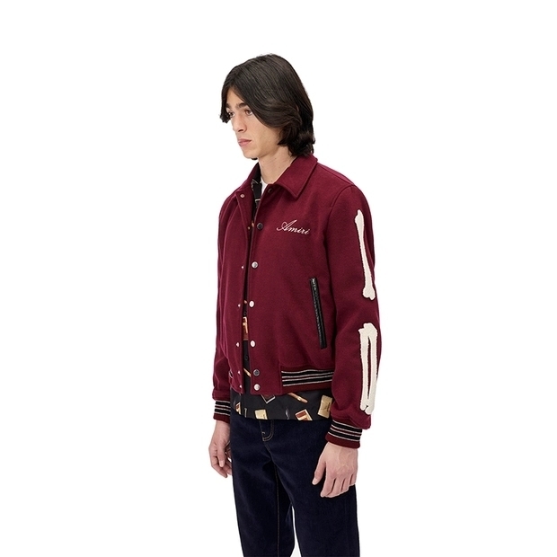 

Brand 20fw Amir Embroidered Pilot Jacket Men's Women's Casual Baseball Jacket Autumn Winter High Street Fashion, Black;brown