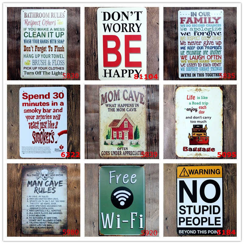 

MOM CAVE Vintage Metal Tin Signs Cafe Bar Pub Club Home Wall Decor ART Poster Retro Plaque Decorative Plates Christmas Gift N130