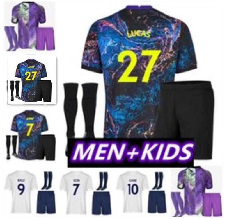 

21 22 Adult + kids kit KANE SON DELE BALE soccer jersey home away 3rd goalkeeper gk HOJBJERG SPURS BERGWIJN LO CELSO 2021 2022 LUCAS footbal, Black;yellow