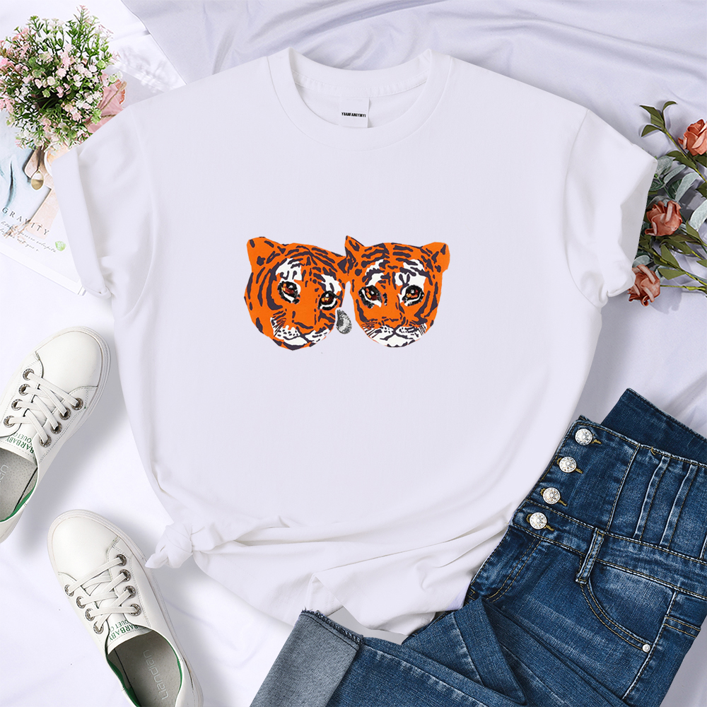 

Men's T-Shirts Animal Alphabet T Shirt Woman Summer Fashion Printed Short Sleeve Shirts Association Tee, White