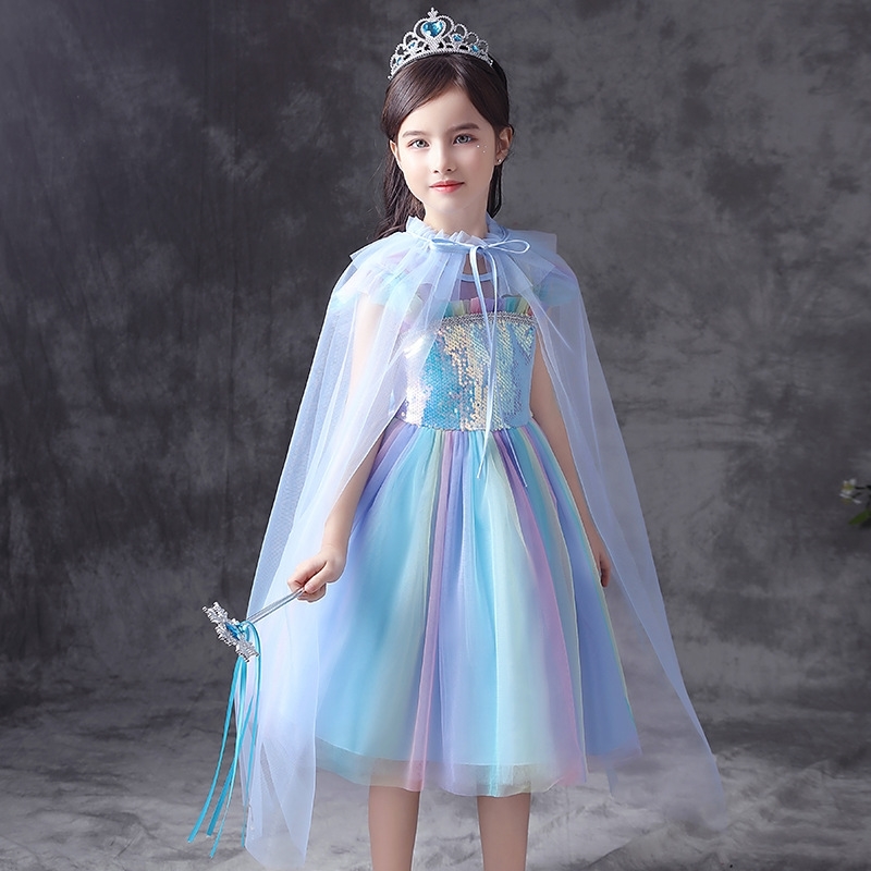 

Children's performance costume 2021 new Aisha Rainbow Dress, Single skirt