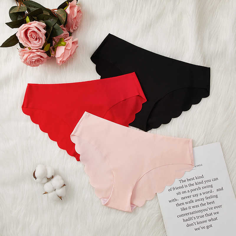 

3pcs Seamless Panty Set Underwear Female Comfort Intimates Fashion Ladies Mid-Rise Briefs Panties Women Sexy Lingerie 210720, Blue nude rose