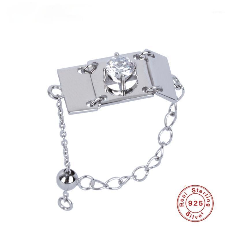 

Cluster Rings 2021 China's Niche Brands Designer's Work Originality Geometry Zircon Chain Ring For Woman Punk Style Jewelry Wholesale