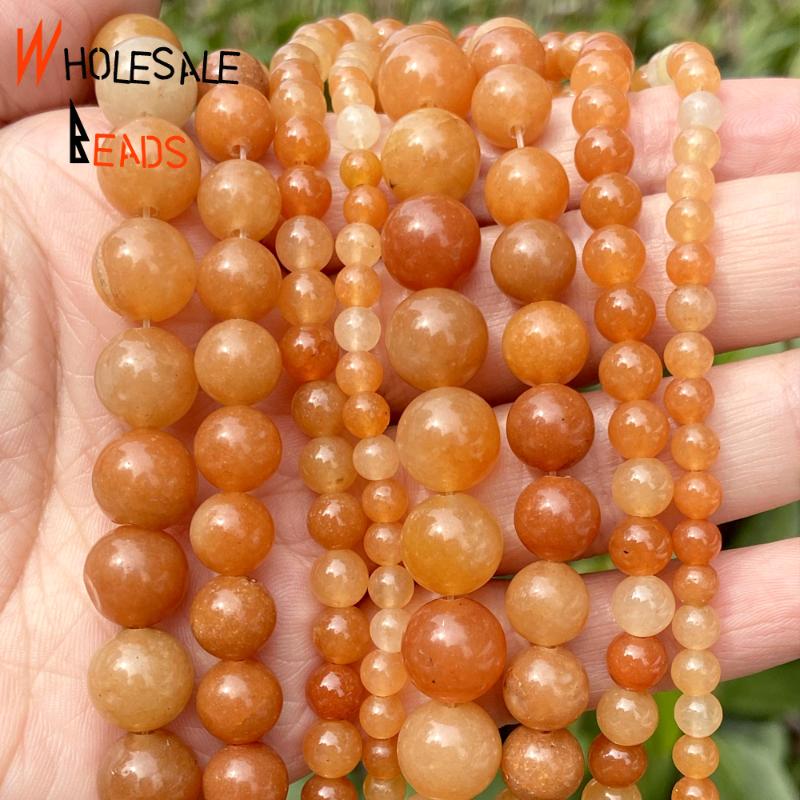 

Other Natural Stone Beads 4/6/8/10mm Red Aventurines Round Spacer Loose For Jewelry Making DIY Bracelet Handmade Accessories