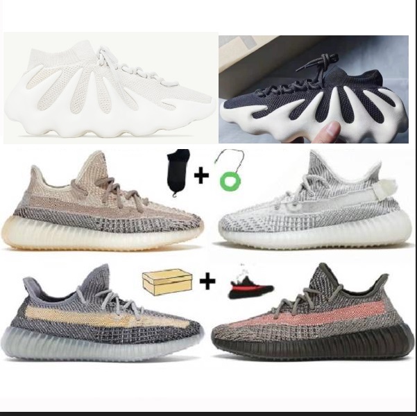 

450 black cloud white V2 kanye shoes ash blue stone reflective earth marsh desert sage breds oreos running sneakers with box, Yeezreel non reflective