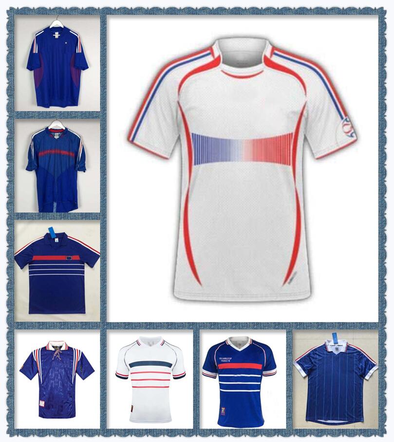 

jerseys,soccer1998 Retro version FRANCE jersey 96 98 02 04 06 ZIDANE HENRY MAILLOT DE FOOT Soccer shirt 2000 Home Trezeguet football uniform, White
