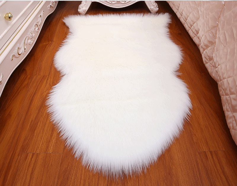 

Plush area rugs Imitation sheepskin carpet modeling Nordic style irregular shaped living room 6cm can be customized, Pink