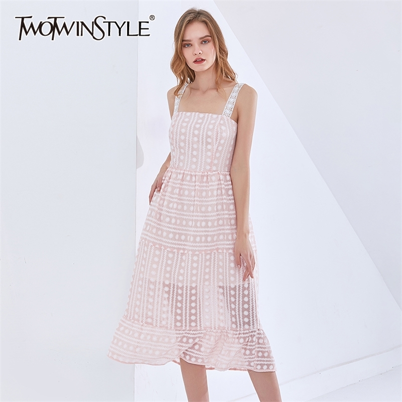 

Print Dress For Women Square Collar Sleeveless High Waist Hit Color Ruched Mid Dresses Female Clothing Summer 210520, Green