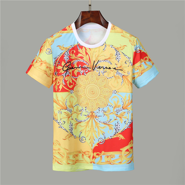 

2021 Fashion V letter designers men T Shirt #6623 Europe off summer classic baroque tees luxury white 3D printed Essentials mens casual clothing, White;black