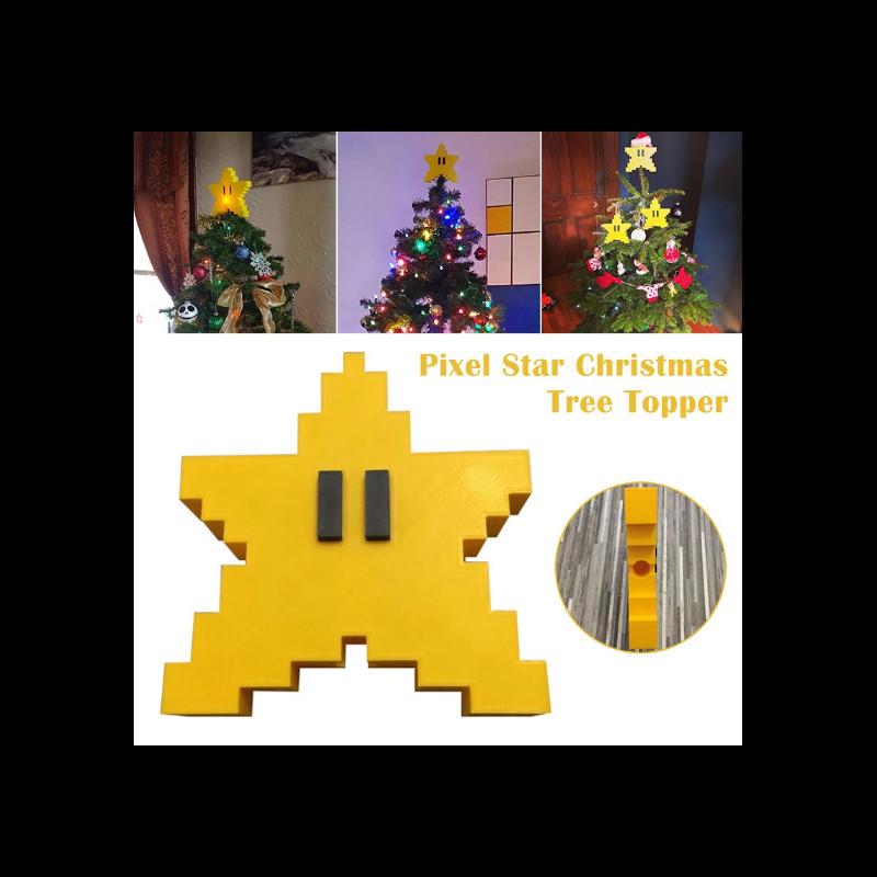 

Christmas Decorations Yellow Pixel Star Tree Topper 3D Shape Decor For Xmas Baby Shower Party Wedding Decoration Supplies