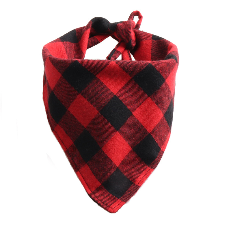 

Dog Bandana Christmas Plaid Single Layer Pet Scarf Triangle Bibs Kerchief Pet Accessories Bibs Small Medium Large Dogs Xmas Gifts 290 R2, Colors mix