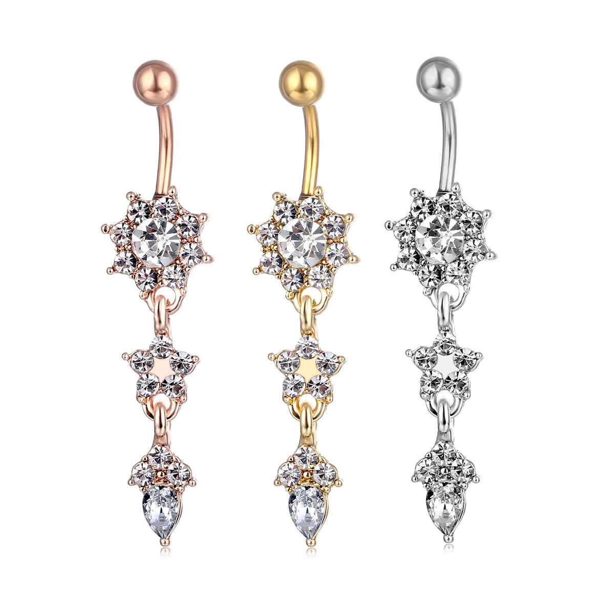 

D0684-2 ( 3 colors ) Nice styles clear color Navel Belly Button Ring piercing body jewlery 1.6*11*5/8