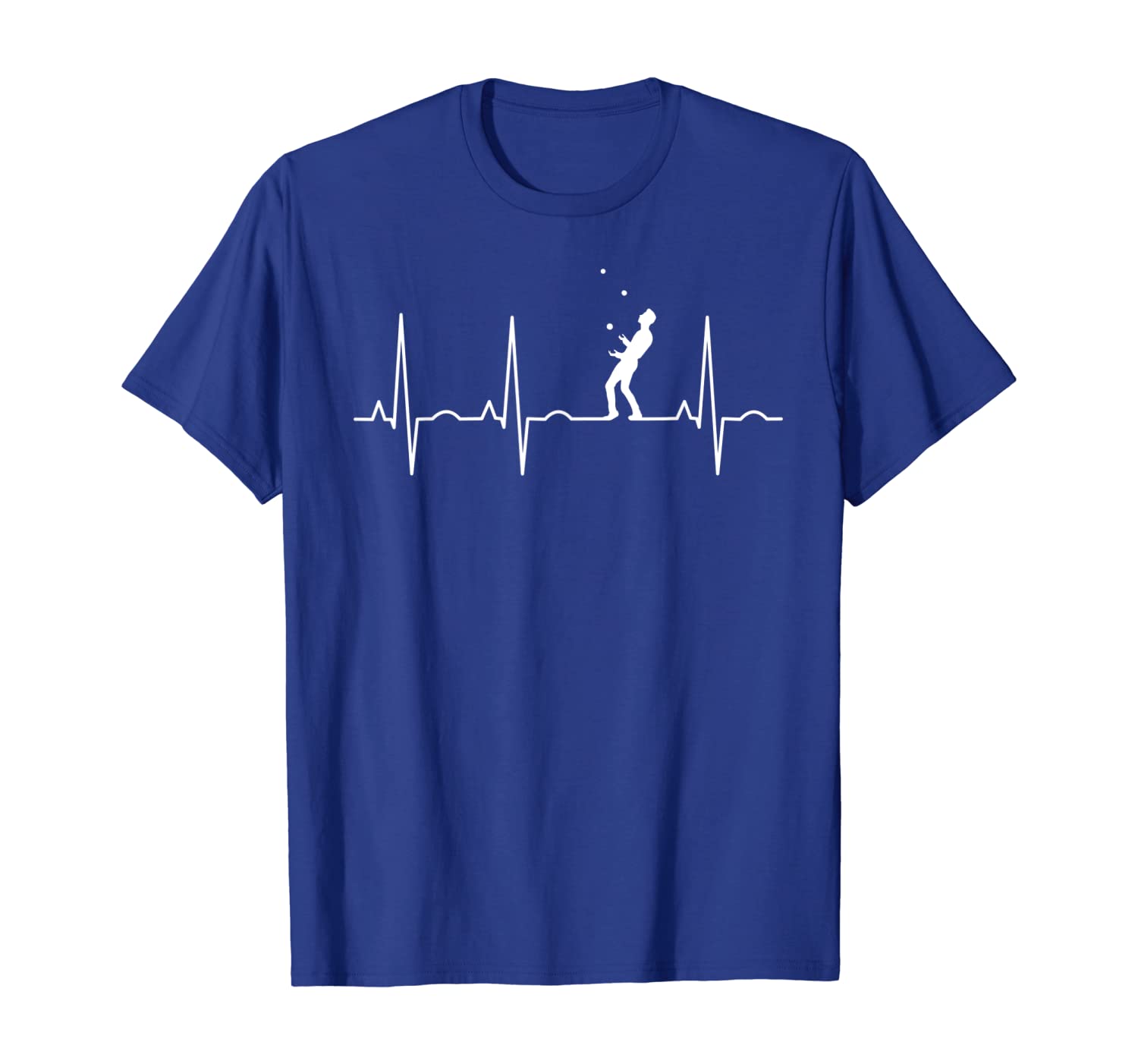 

Juggler T-Shirt Heartbeat ECG Juggling Gift for Jugglers, White;black