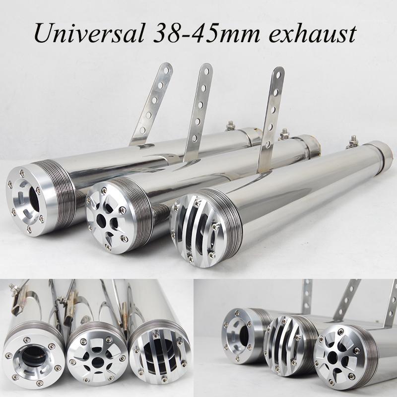 

Motorcycle Exhaust System Universal 38-45mm Muffler Retro Vertical Back Pressure Case GY6 CBR CBR125 CBR2501