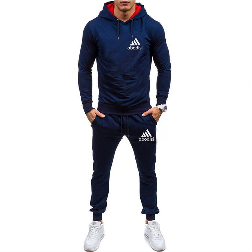 

casual suit hoodie sportswear mens tracksuit plus spring and autumn fitness running jogging sports trousers two piece fashion streetwear, Gray
