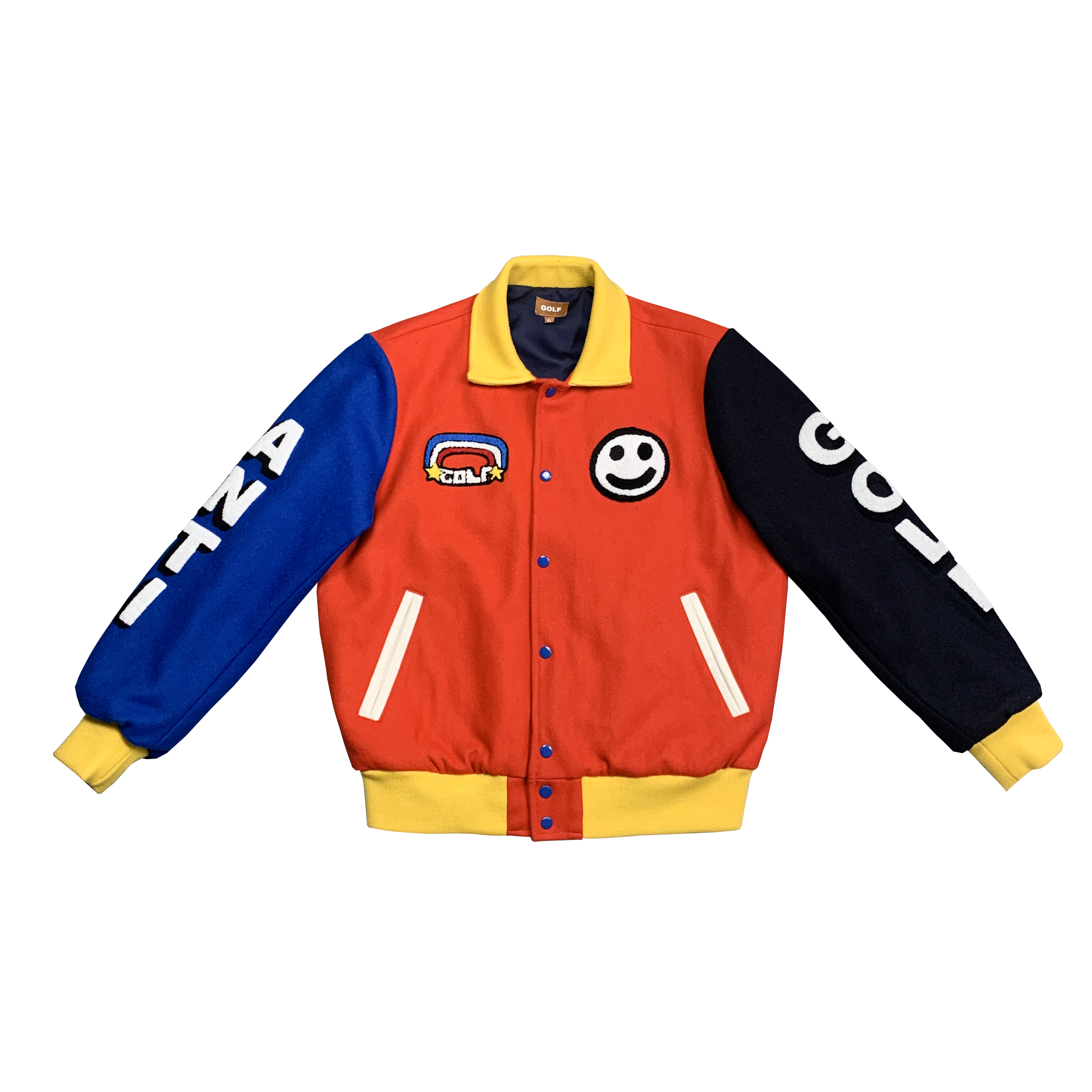 

Mens Designer Jackets Golf Wang Patchwork Cotton Jacket Primary Varsity Jackter Casual Fashion Brand High Street Outwear, As pic