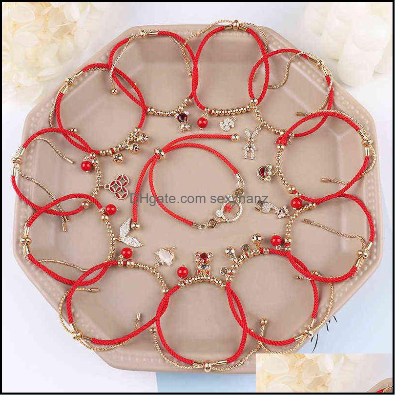 

Link, Chain Bracelets Jewelry Rope In Year Of The Tiger, Female Ins Minority Design, Hand Woven Net, Red Girlfriends And Lovers Bracelet Dro