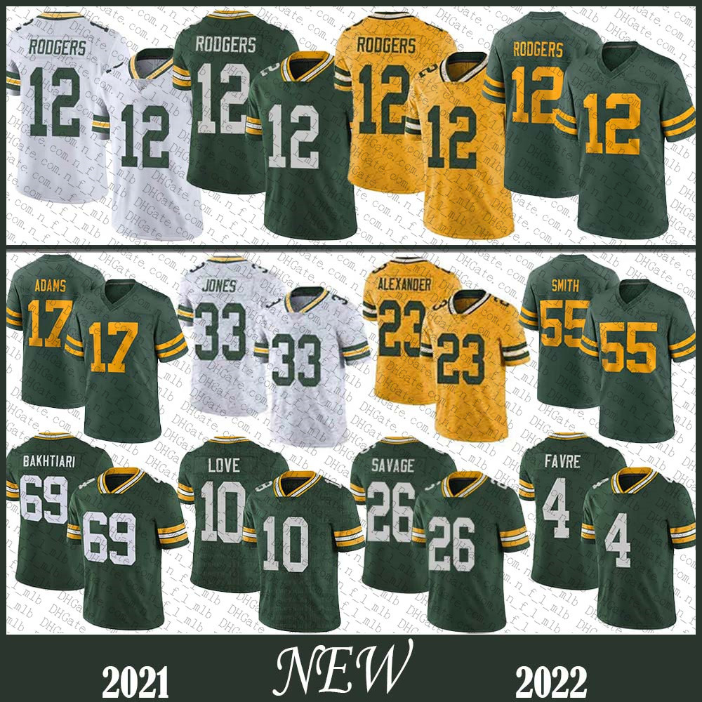 

12 Aaron Rodgers 17 Davante Adams 33 Jones Mens Football Jersey 23 Jaire Alexander 69 David Bakhtiari 26 Darnell Savage ZaDarius Smith Randa, Black;red