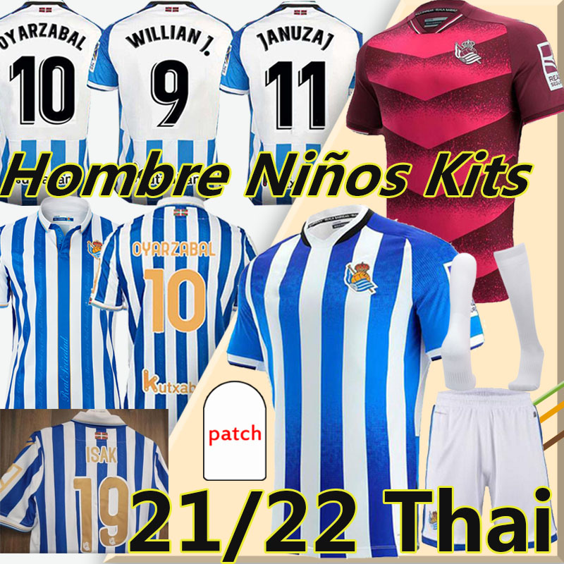 

2021 2022 Real Sociedad soccer jerseys Final Copa Del Rey 21/22 SILVA OYARZABAL X PRIETO PORTU JUANMI ISAK football shirts ODEGAARD DAVID Men Kids Kits sock Full sets, 21-22 home