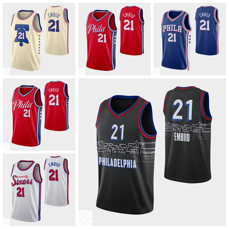 

Philadelphia76ersMEN City 2021 Basketball Joel Ben Simmons Seth Curry Embiid Black Swingman Jersey high quality, White;black