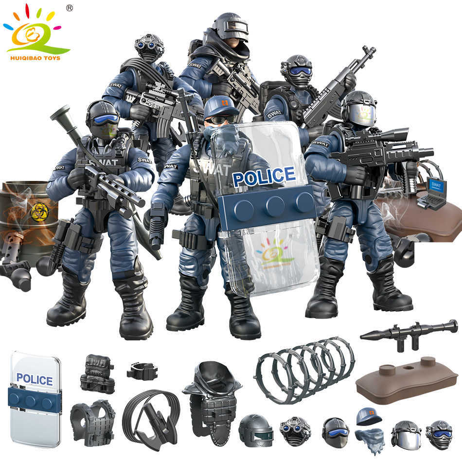 

480pcs SWAT Police dolls Model Building Blocks Military CS City Special Forces Weapon Army Figures Toys Christmas For Children H0917