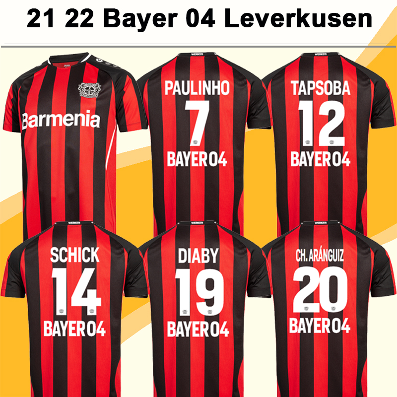 

21 22 Bayer 04 Leverkusen Mens Soccer Jerseys SCHICK WIRTZ HINCAPIE PAULINHO TAPSOBA DIABY CH. ARANGUIZ FRIMPONG ADLI Home Away Football Shirts Uniforms, Qm8028 21 22 home no patch