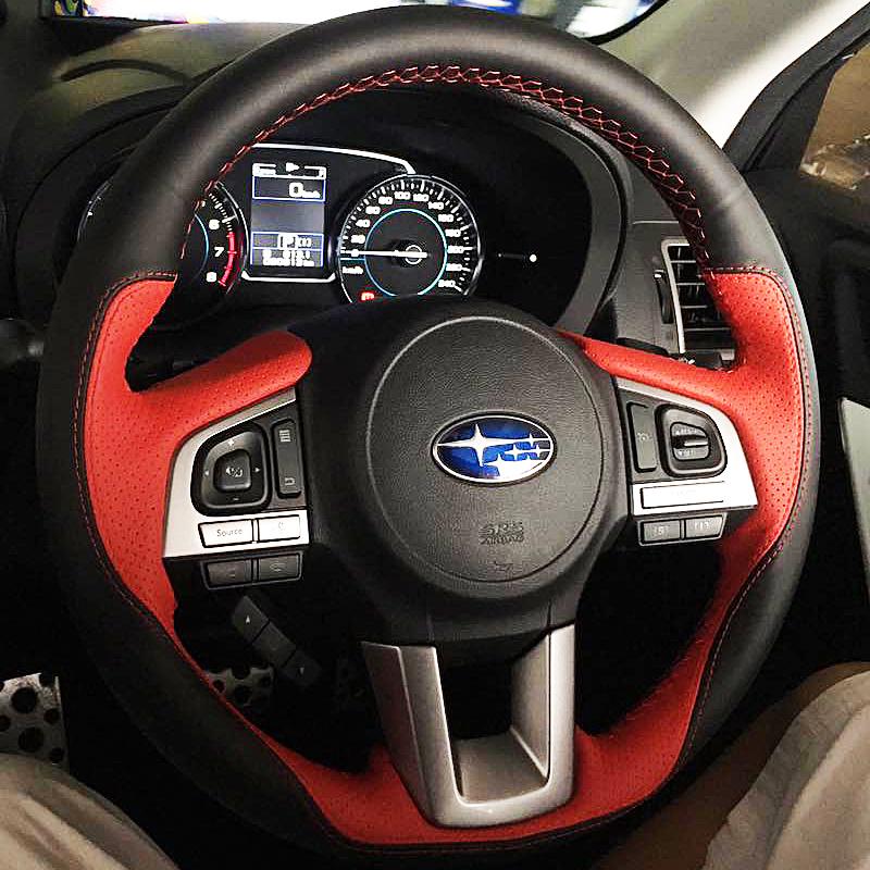 

Steering Wheel Covers DIY Hand-Stitched Suede Leather Car Cover For Legacy XV Forester Outback Impreza Auto Accessories