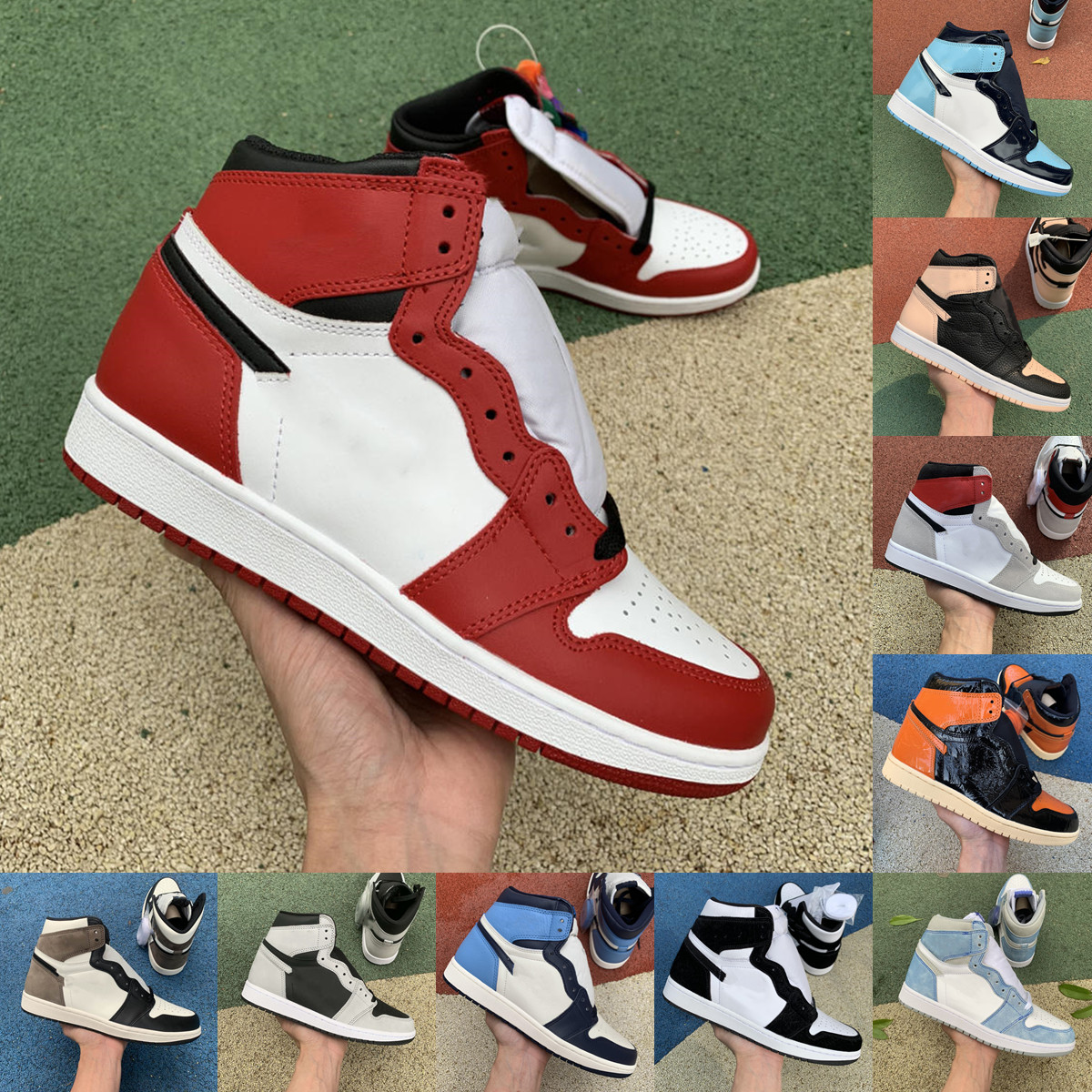 

High 1 men women basketball shoes 1s Shattered Backboard 3.0 UNC Patent Black Crimson Tint mens sneakers Not for Resale Shadow 2.0 Chicago sports shoe, Original shoe box