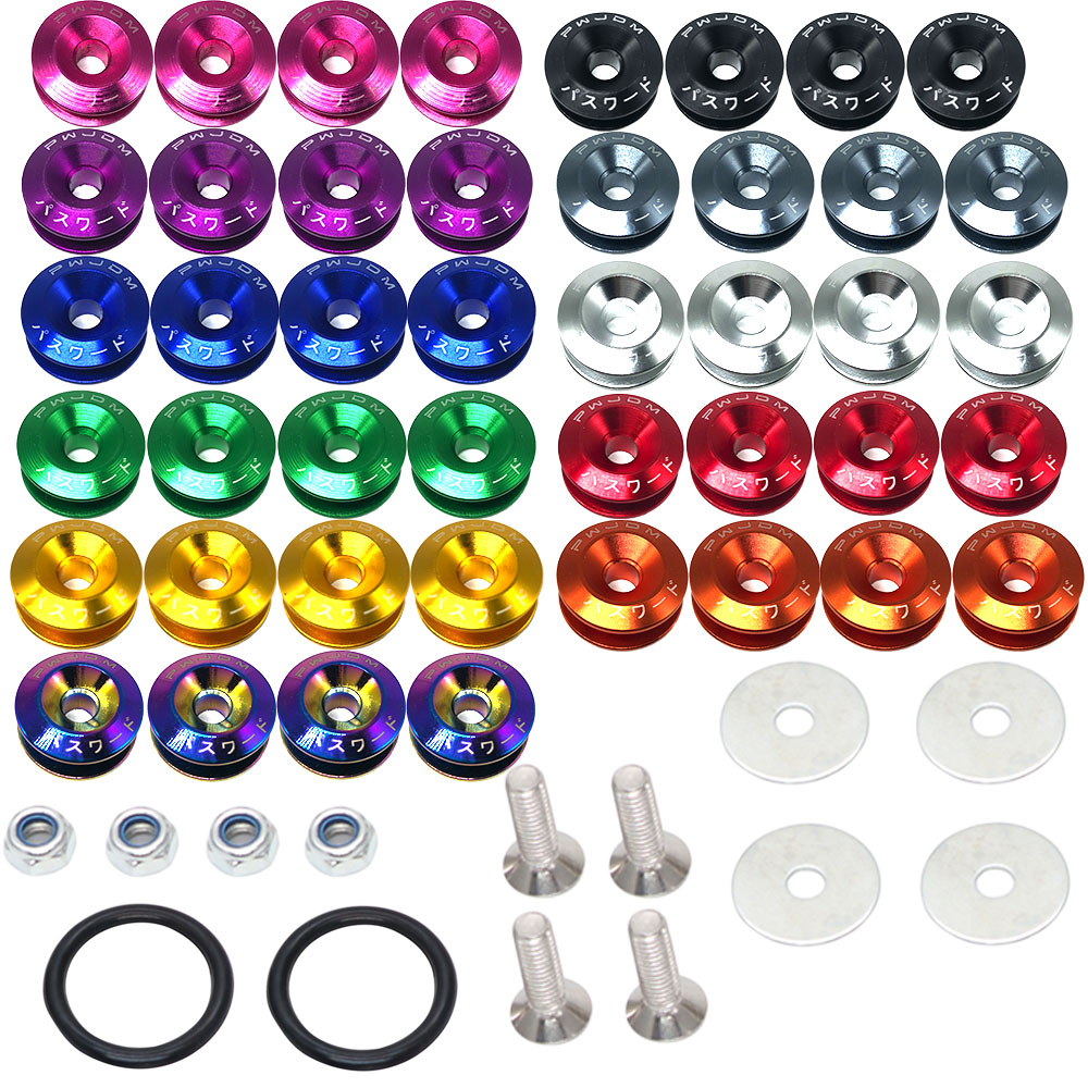 

JDM Aluminum Quick Release Fasteners Bumper Trunk Fender Hatch Lids Kit
