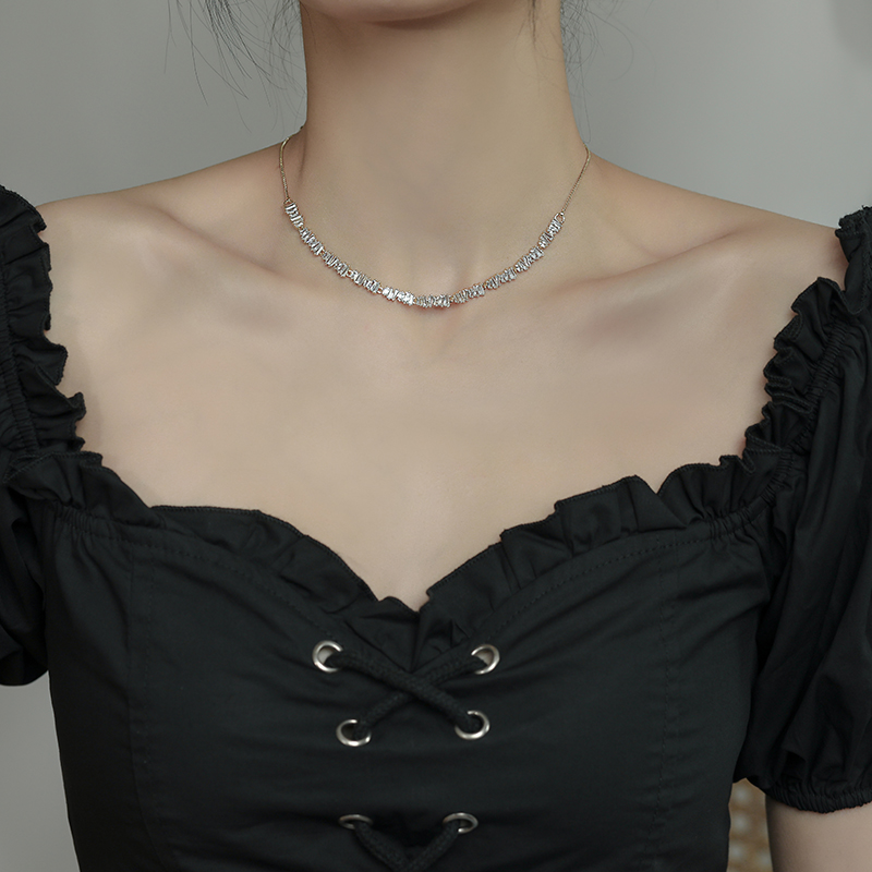 Xianlan204 Light The Luxury Of Zircon Heterosexual Necklace Ins Cold Wind Personality Sense Of Brief Paragraph Senior Collarbone C-image-706896912