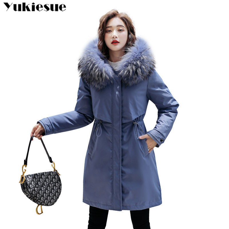 

winter parkas & Jacket -30 degree women jacket Parkas hooded fur collar thick section warm jackets 210518, Beans green