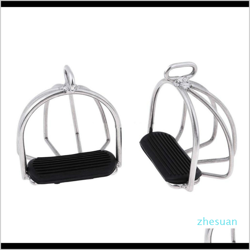 

Tack Camping Hiking Sports & Outdoors Drop Delivery 2Pcs Stirrups Stainless Steel Safety Cage Bendy Horse Riding Equestrian H9Bsf