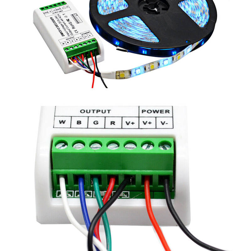 

LED Strip Controller DMX 512 Decoder Dimmers RGB 3CH RGBW 4CH Controllers Console Use Decorated Lighting Home Lights Dimmer 12V-24V D1.5