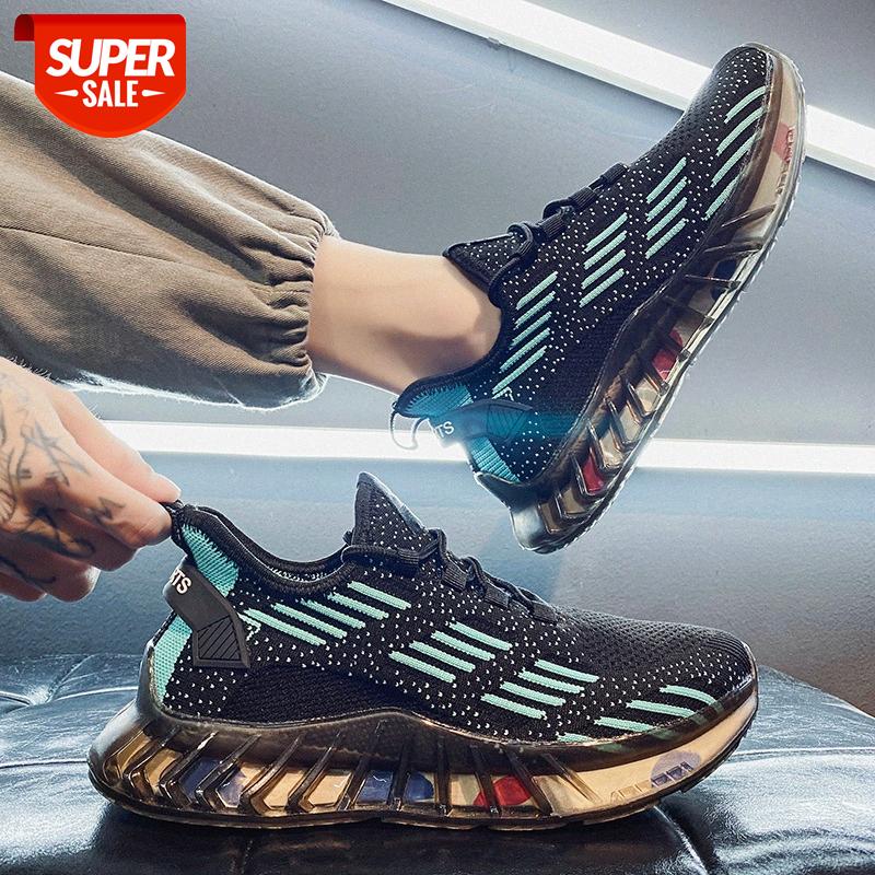 

summer men's shoes low-cut national tide popcorn trend casual old breathable mesh fly woven sports #o48z