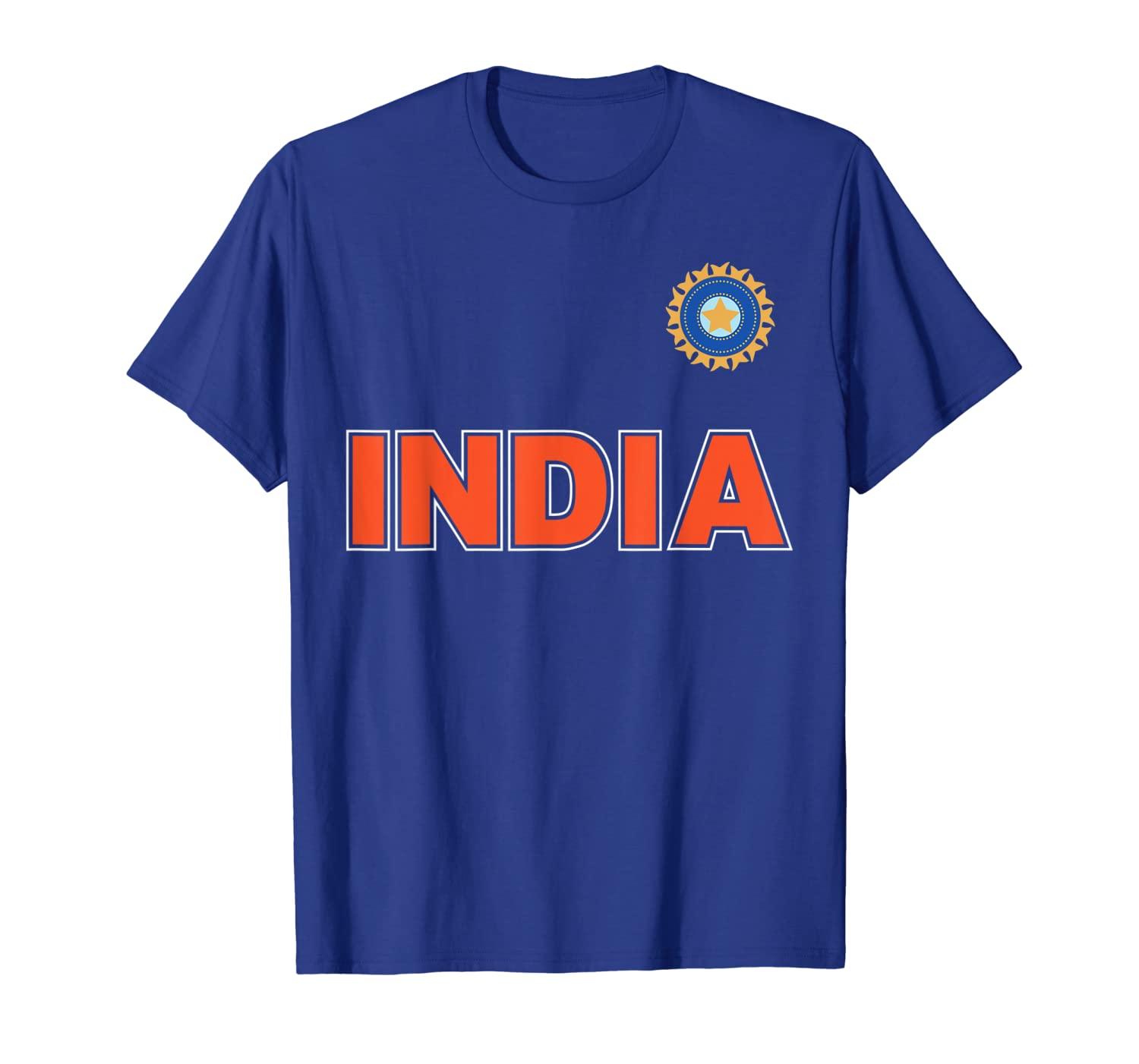 

India Independence Day August 15 - India Cricket Style T-Shirt, White;black