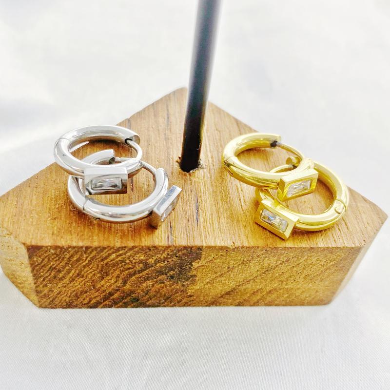 

Earrings & Necklace Gold Silver Color Stainless Steel Hoop For Women Small Simple Round Circle Huggies Ear Rings Steampunk Accessories