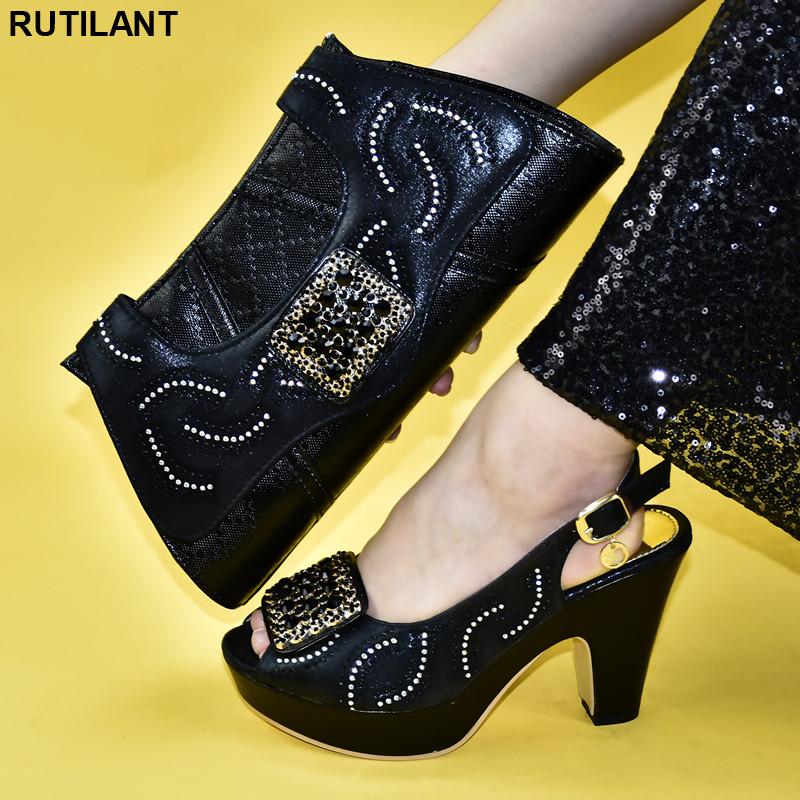 

Italian Shoes And Bags Set Envio Gratis With Matching Latest Design High Quality African Party Wedding Dress, Black