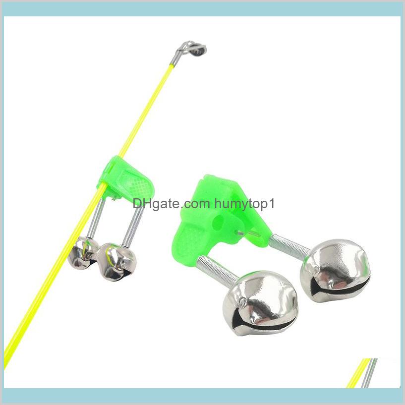 

100Pcs/Lot Fishing Bite Alarms Fishing Rod Bell Rod Clamp Tip Clip Bells Ring Green Abs Fishing Accessory Outdoor Metal Mrudh Kh9Zn