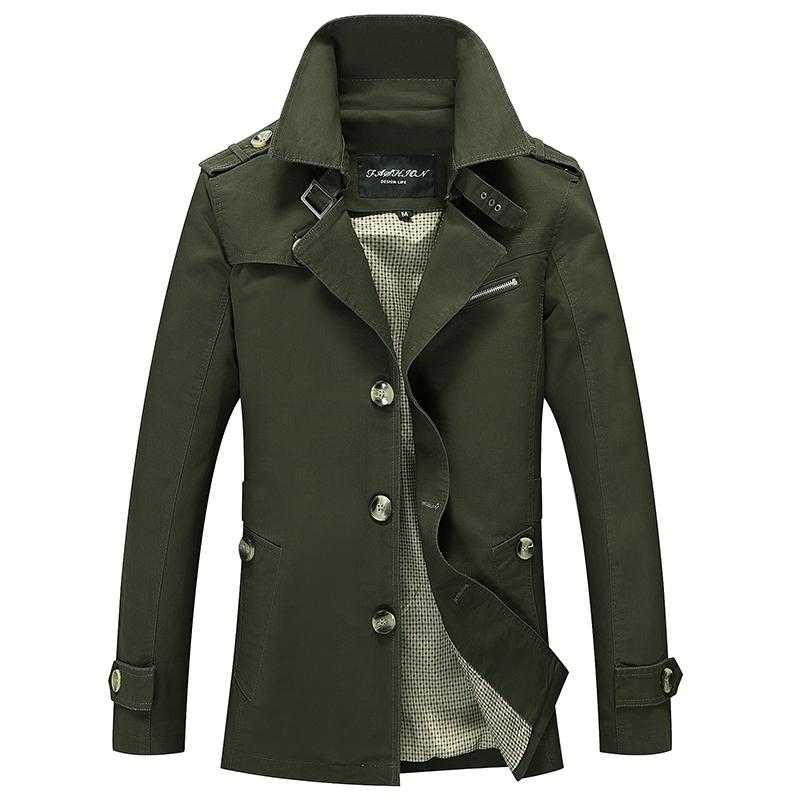 

Men's Trench Coats Coat Mens Jacket Spring Autumn Men Long Thin OverCoat Fashion Slim Fit Male Smart Casuall Plus Size 5XL, Tan;black