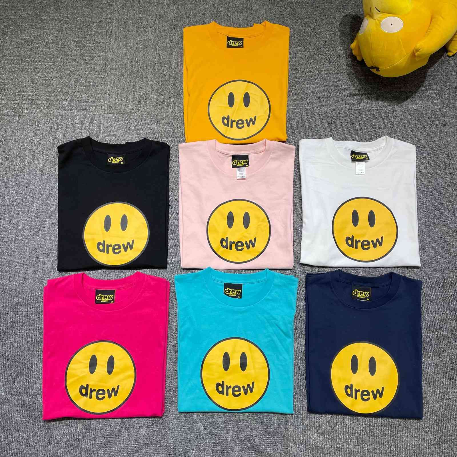 

Tested 7-color Drew House 20ss Smile Bibo Same Short Sleeve T-shirt, White