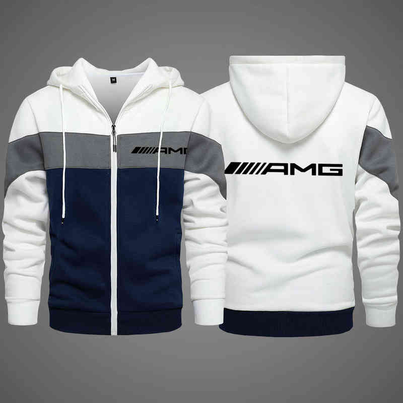 

2021 New Benz AMG Men' Clothing Outdoor Sweatshirts Casual Male Jackets Fleece Warm Hoodies Quality SportWear Harajuku Outwear H1206, Khaki 1