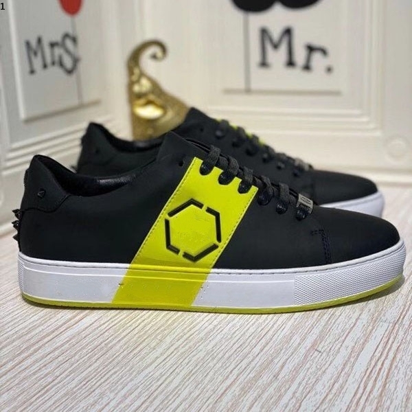 

Dio Fashion Luxury Men Leather Lace Up Platform Oversized Sole Sneakers White Casual Printed kpl0004