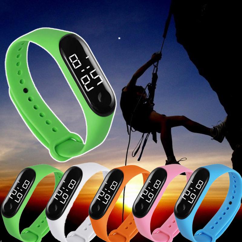 

Wristwatches Men's Waterproof Silicone Watches Women Digital LED Electronic Wrist Watch Watchband Sports Running M3 Wristwatch, White