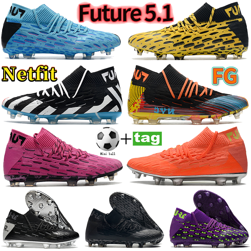 

With gifts Future 5.1 Netfit FG men boots football shoes soccer cleats triple black orange white silver blue yellow purplish red NYC purple sneakers trainers, Bubble wrap packaging