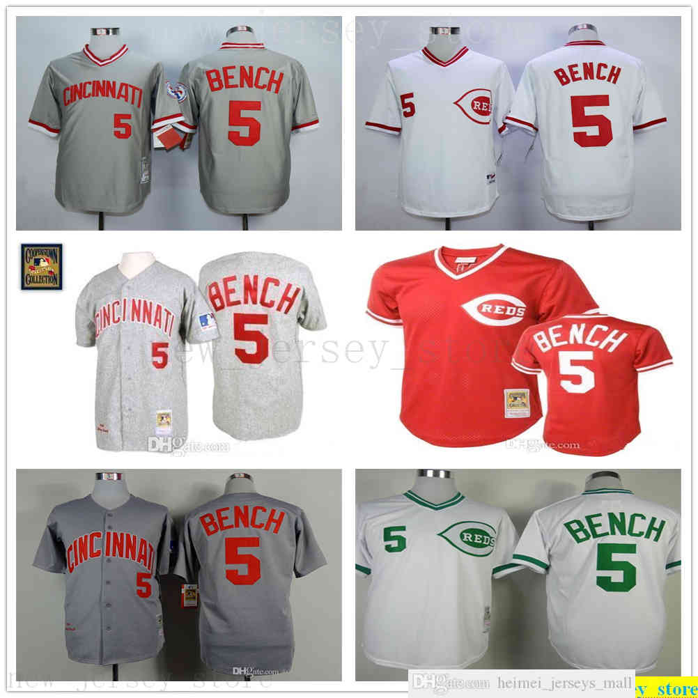 

Grey 1969 Johnny Bench Authentic Jersey Mens Women Youth Stitched 5 Mitchell And Ness 1990 Turn Back The Clock Baseball Jerseys