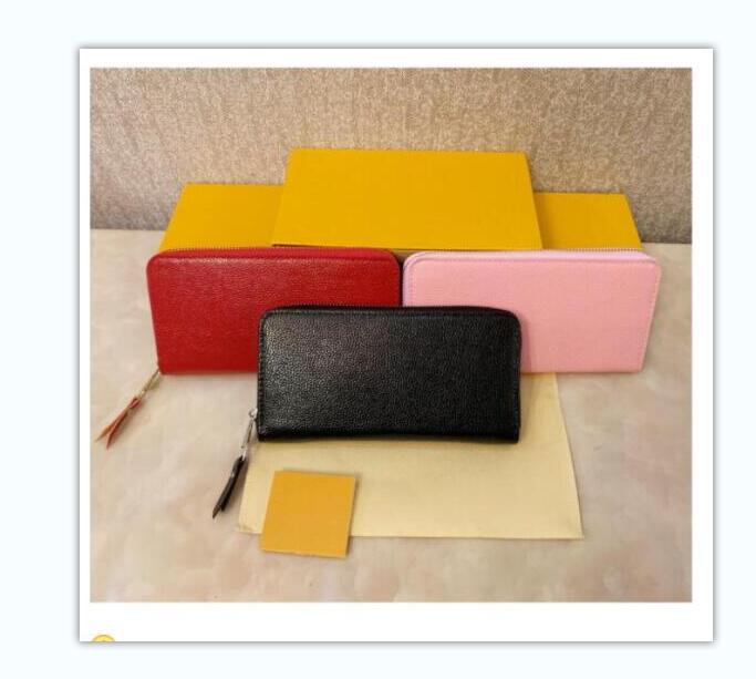 

Top Quality Wallets For Women Bags Zipper Long Embossed Wallet Designer Handbags Zippy Purse Luxurys Bag Tote Have Box, Pink