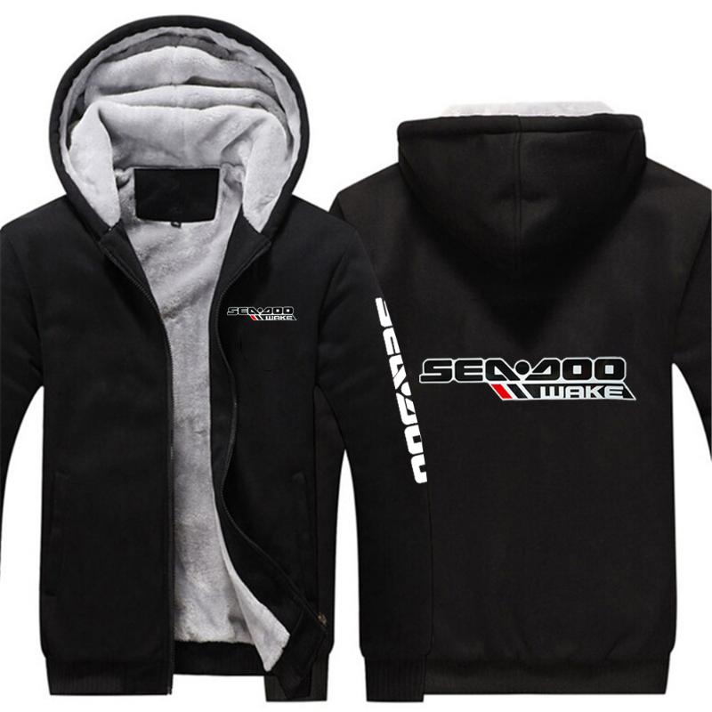 

Men's Jackets 2021 Coat Casual Custom Lining Fleece Sweatshirt Sea Doo Seadoo Moto Logo Hoodie Jacket Comfortable Winter Pullover, Black;brown
