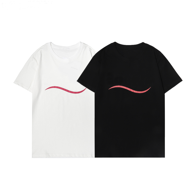 

T Shirt High Quality Men Women Couples Casual Short Sleeve Mens Round Neck Tees Three lines S leeve Clothing Tshirts