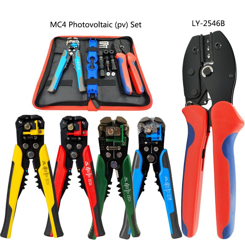 

Photovoltaic Solar MC4 Connector crimping plier set2.5-6.0mm2 AWG14-10 electrician multifunction Wire Stripper hand tools